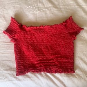 Red Off the Shoulder Top